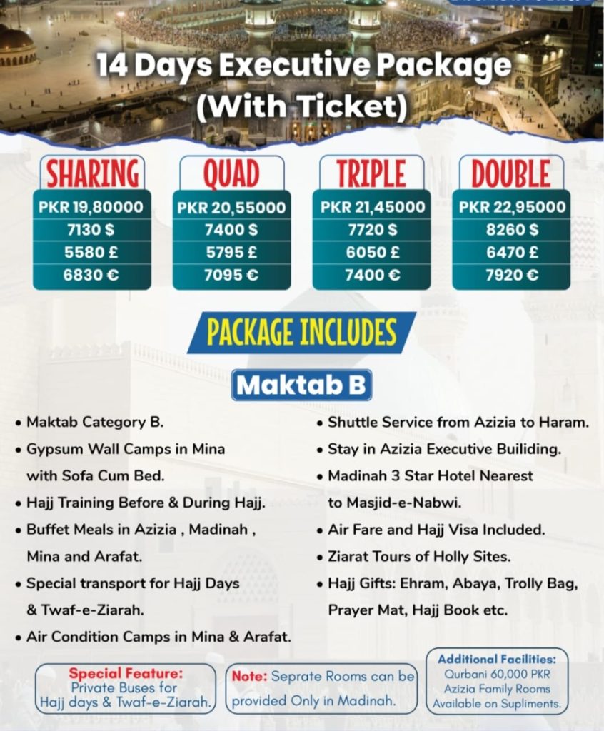 14 Days Hajj Package Maktab B