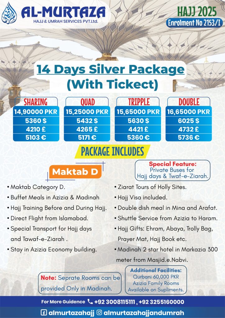 14 Days Standard Hajj Package Maktab D